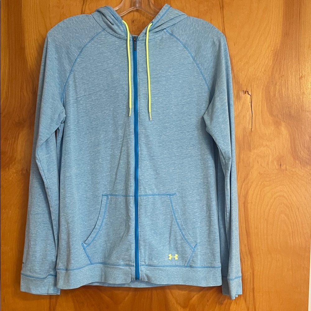 Under Armour Light Blue Hoodie with Yellow Accents